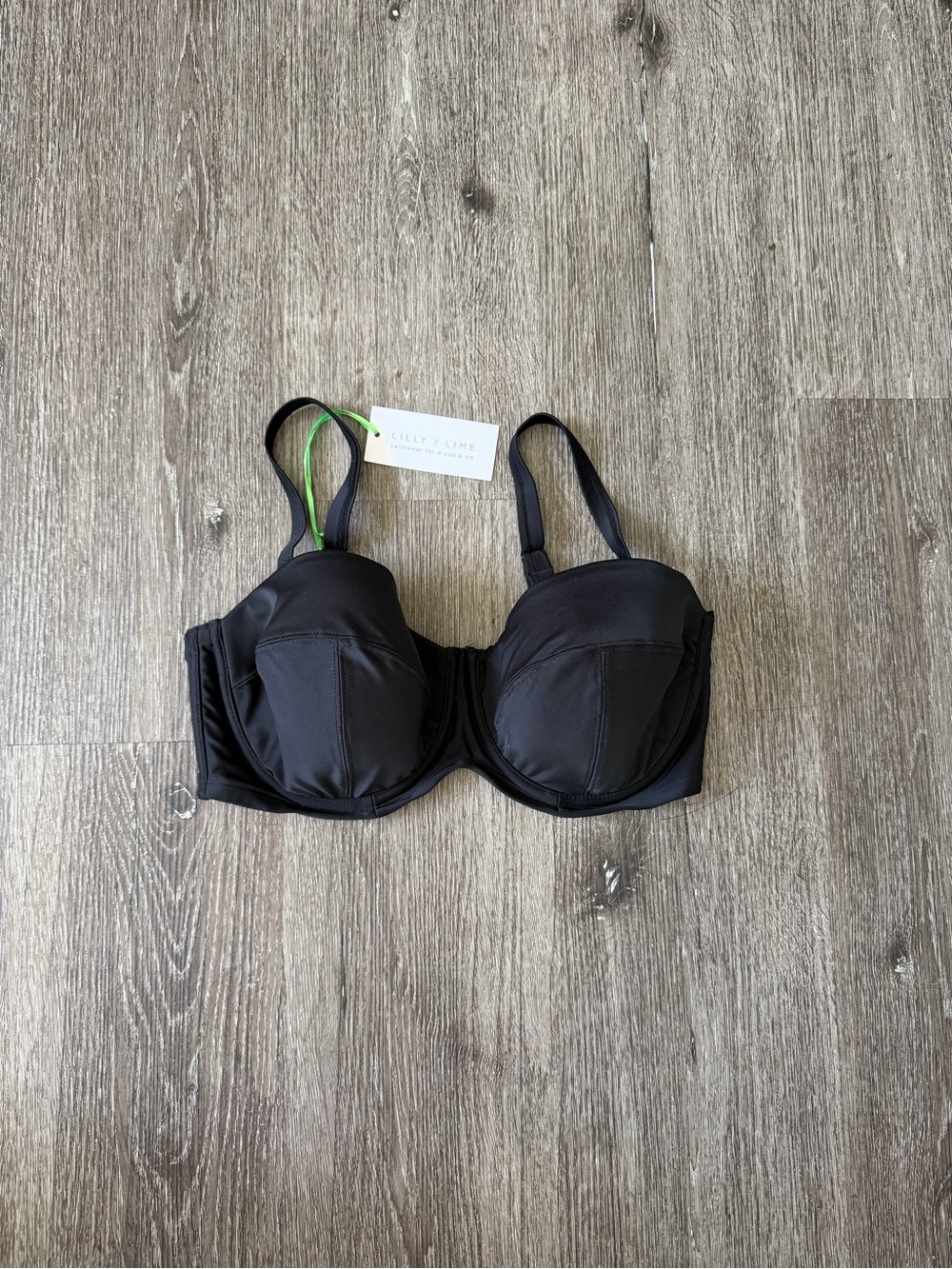 Lilly Pulitzer Black Underwire Balconette Bikini Top with Adjustable Straps - Picture 2 of 7